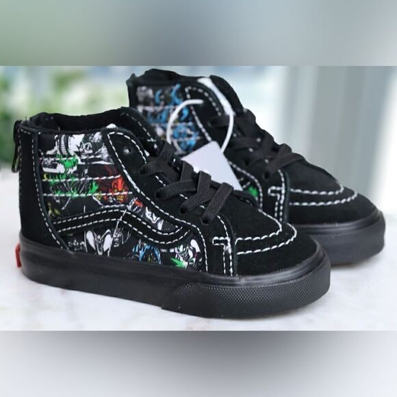 🔥🔥 Vans X Disney 100 Toddler Kids SK8-Hi Zip Villains Size 6 - Picture 8 of 16